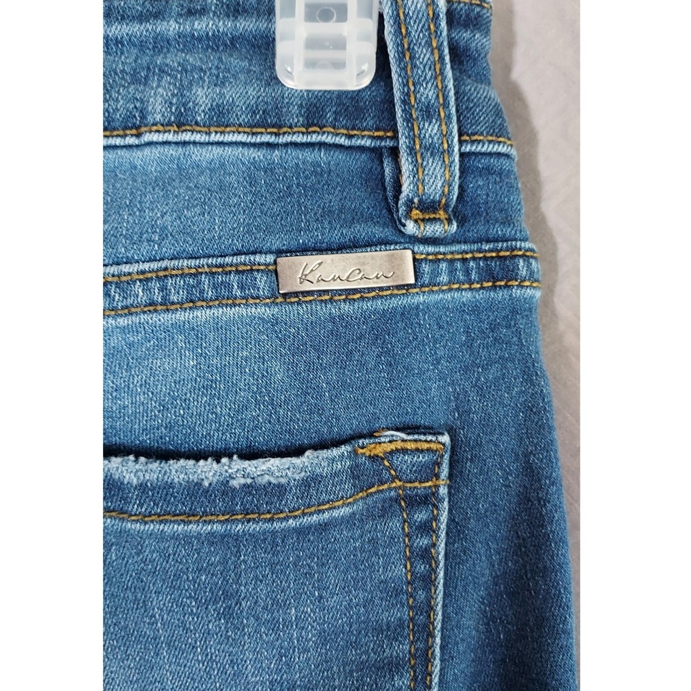 KanCan Skinny Jeans Womens 27 Medium Wash Distressed Frayed Fringe Hem Mid Rise - Picture 6 of 10